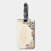 Stilvolle Herbstflordraht Mit Monogramm Name Gepäckanhänger (Rückseite vertikal)