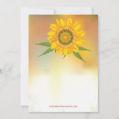 Stilvolle Herbstsonnenblume Erntedank Einladungen (Rückseite)