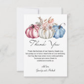 stilvolle Herbstwasserkürbis Hochzeit Dankeskarte (Vorderseite)