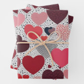 Stilvolle Herzen Geschenkpapier Set (Beispiel)