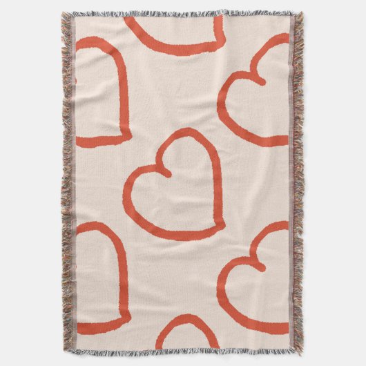 Stilvolle Herzen rot auf rosa Decke (Vorderseite Vertikal)