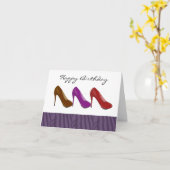 Stilvolle High Heel Geburtstag Gruß Karte (Gelbe Blume)