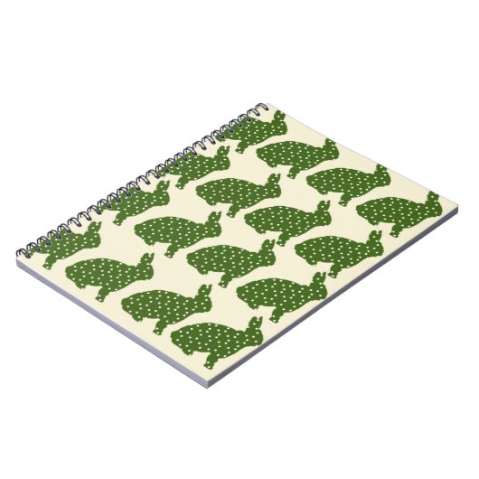 Stilvolle Hipster grüne coole bunnies Notizblock (Linke Seite)