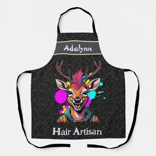 Stilvolle Hirschgeschenke für Friseursalon-Stylist Schürze (Vorderseite)