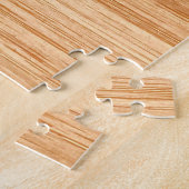 Stilvolle Hirschkopfdruck mit hellen Holzkörnern Puzzle (Seite)