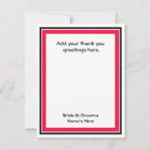 Stilvolle Hochzeit danken Ihnen flache Karte (Rückseite)