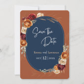 Stilvolle Hochzeit der Orangennacht mit Blumen Save The Date (Vorderseite)