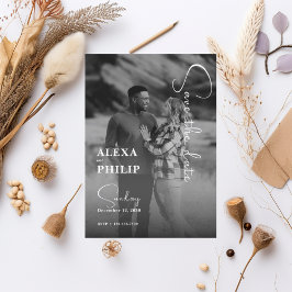 Stilvolle Hochzeit des Schwarz-weißen Fotos Einladung