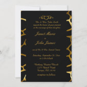 Stilvolle Hochzeit in Gold & Black Giraffe Muster Einladung (Vorderseite)