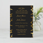 Stilvolle Hochzeit in Gold & Black Giraffe Muster Einladung (Stehend Vorderseite)