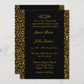 Stilvolle Hochzeit in Gold & Black Leopard Einladung (Vorne/Hinten)