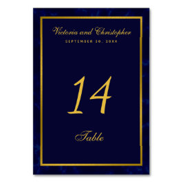 Stilvolle Hochzeit in Navy Blue und Gold Tischnummer