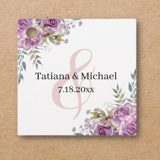 stilvolle Hochzeit in Rosa Geschenkanhänger