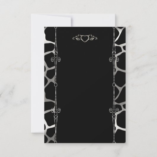 Stilvolle Hochzeit in Silver & Black Giraffe Muste Save The Date (Rückseite)