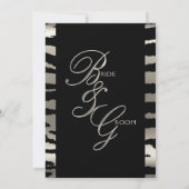 Stilvolle Hochzeit in Silver & Black Zebra Streife Einladung (Rückseite)