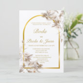 Stilvolle Hochzeit laden auf Spanisch ein Einladung (Stehend Vorderseite)