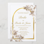 Stilvolle Hochzeit laden auf Spanisch ein Einladung (Vorne/Hinten)