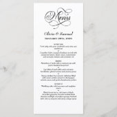 Stilvolle Hochzeit Menükarte (Vorderseite)