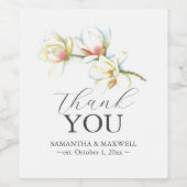 Stilvolle Hochzeit mit weißer Flora Weinetikett (Einzelnes Label)