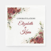 Stilvolle Hochzeit rote Rose Serviette (Vorderseite)