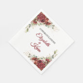Stilvolle Hochzeit rote Rose Serviette (Ecke)