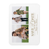 Stilvolle Hochzeit Save the Date 2 Fotos Magnet (Vertikal)