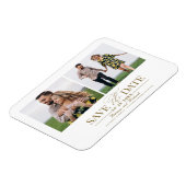 Stilvolle Hochzeit Save the Date 2 Fotos Magnet (Linke Seite)