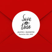 Stilvolle Hochzeit Save the Date Runder Aufkleber