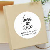 Stilvolle Hochzeit Save the Date Runder Aufkleber