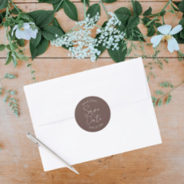 Stilvolle Hochzeit speichern das Datum Runder Aufkleber