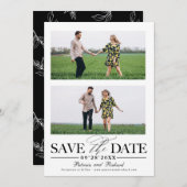 Stilvolle Hochzeit speichern Sie das Datum 2 Foto  Einladung (Vorne/Hinten)