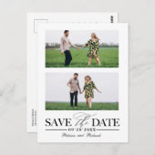 Stilvolle Hochzeit speichern Sie das Datum 2 Foto  Postkarte (Vorne/Hinten)