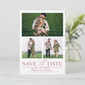 Stilvolle Hochzeit speichern Sie das Datum 3 Foto  Einladung (Stehend Vorderseite)