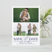 Stilvolle Hochzeit speichern Sie das Datum 3 Foto Einladung (Stehend Vorderseite)
