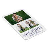Stilvolle Hochzeit speichern Sie das Datum 3 Foto  Magnet (Rechte Seite)