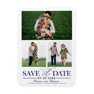 Stilvolle Hochzeit speichern Sie das Datum 3 Foto  Magnet