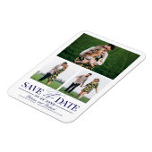 Stilvolle Hochzeit speichern Sie das Datum 3 Foto  Magnet (Linke Seite)