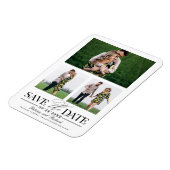 Stilvolle Hochzeit speichern Sie das Datum 3 Foto  Magnet (Linke Seite)