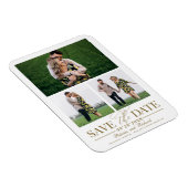 Stilvolle Hochzeit speichern Sie das Datum 3 Foto Magnet (Rechte Seite)