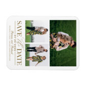 Stilvolle Hochzeit speichern Sie das Datum 3 Foto Magnet (Horizontal)