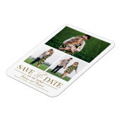 Stilvolle Hochzeit speichern Sie das Datum 3 Foto Magnet (Linke Seite)