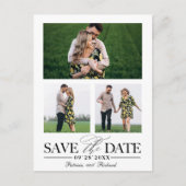 Stilvolle Hochzeit speichern Sie das Datum 3 Foto  Postkarte (Vorderseite)