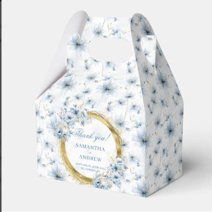 Stilvolle Hochzeit von Watercolor Dusty Blue Gold Geschenkschachtel