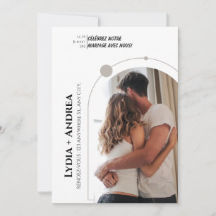 Stilvolle Hochzeitseinladung mit personalisiertem Dankeskarte