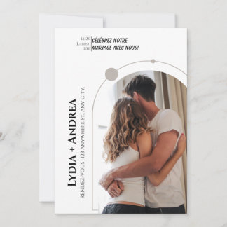 Stilvolle Hochzeitseinladung mit personalisiertem Dankeskarte
