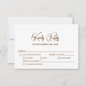 Stilvolle Hochzeitserie RSVP mit Menüoptionen (Vorderseite)