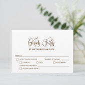 Stilvolle Hochzeitserie RSVP mit Menüoptionen Karte (Stehend Vorderseite)