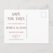 Stilvolle Hochzeitsrennen, Ruby Red & Glitzer Wedd Ankündigungspostkarte (Rückseite)