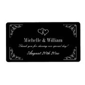 Stilvolle Hochzeitsweine- oder Wasserflaschen-Etik (Vorne)