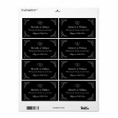 Stilvolle Hochzeitsweine- oder Wasserflaschen-Etik (Vorne)